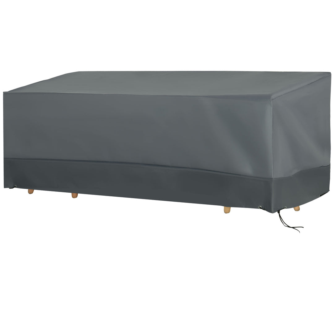 Rectangular Patio Garden Furniture Cover Waterproof for 3 Seater Sofa Bistro Set, UV Resistant Protection 600D Oxford Fabric Rattan Lounge Clean Cover, 190 x 72 x 76cm, Grey