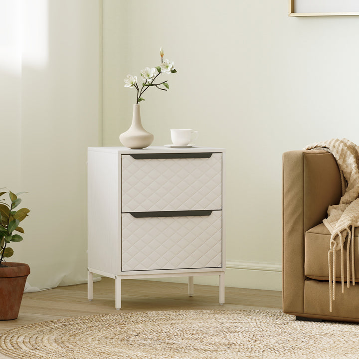 Chest of Drawers, Dresser with 2 Fabric Drawers and Aluminium Handles 