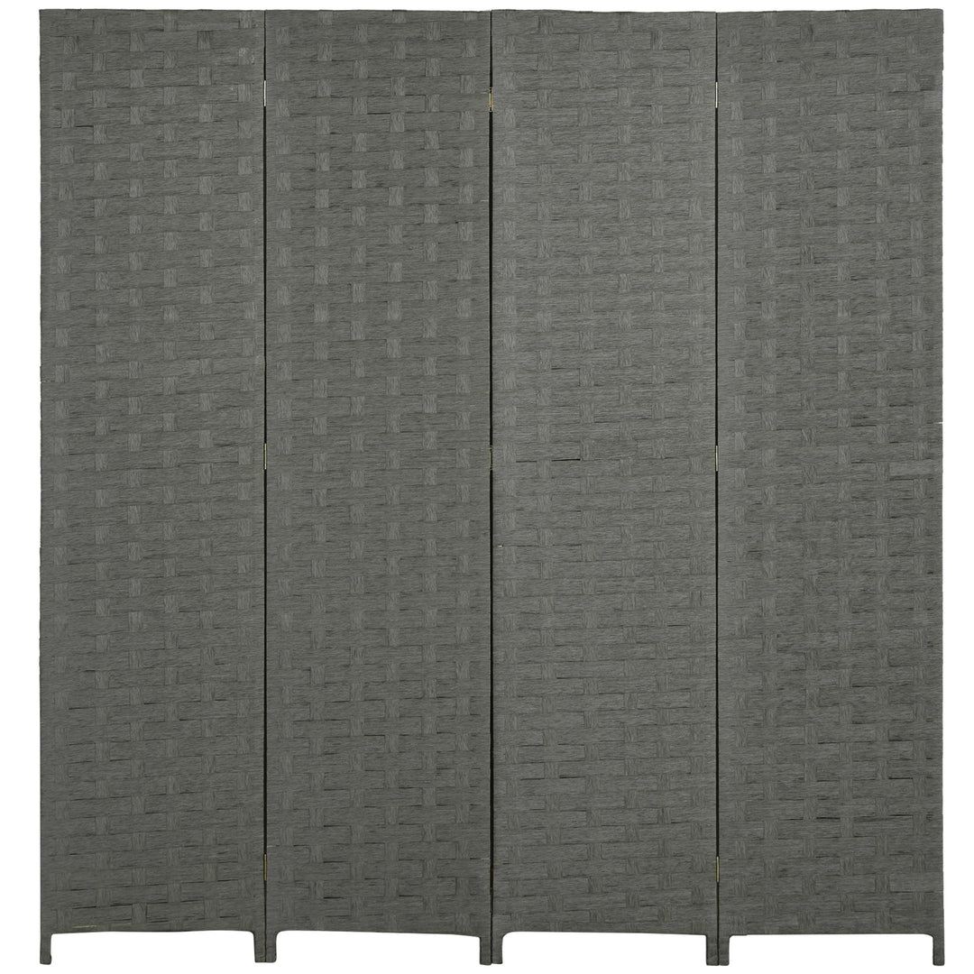MCL 4-Panel Room Dividers, Wave Fibre Freestanding Folding Privacy Screen Panels, Partition Wall Divider for Indoor Bedroom Office, 170 cm, Grey