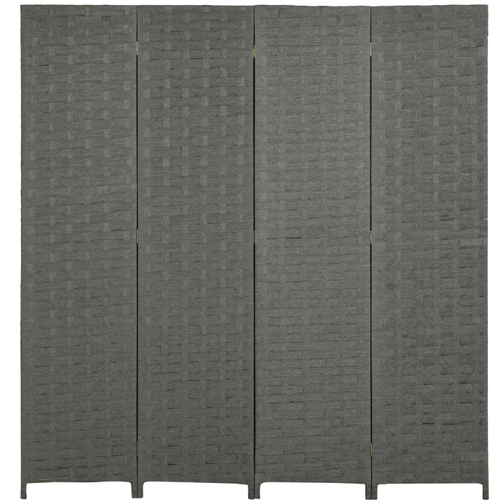 MCL 4-Panel Room Dividers, Wave Fibre Freestanding Folding Privacy Screen Panels, Partition Wall Divider for Indoor Bedroom Office, 170 cm, Grey