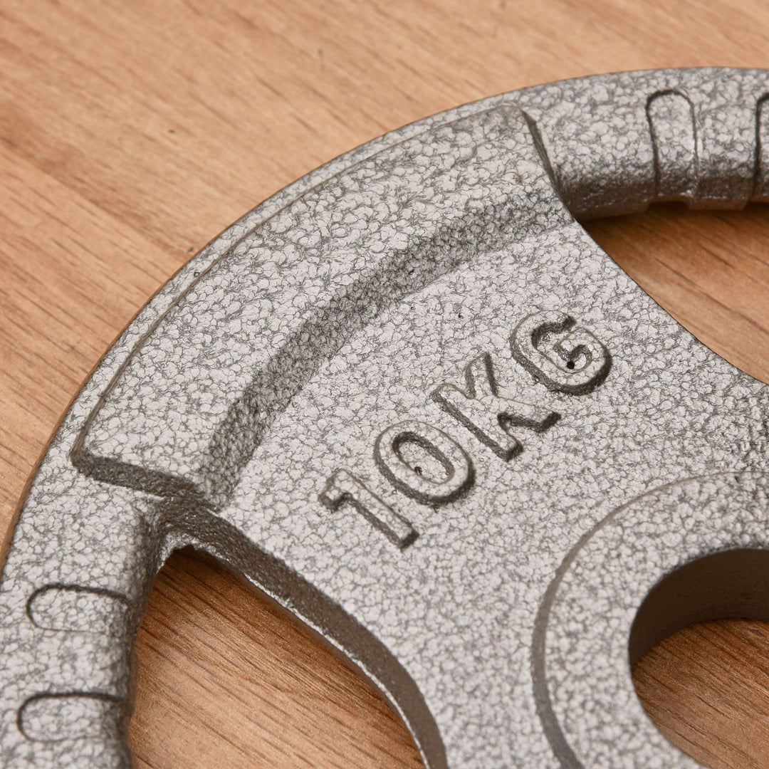 MCL Set of 2 Cast Iron Weight Plates for 2"/5cm Hole Dumbbell Handle Bar, Barbell Weight 2 x 10kg