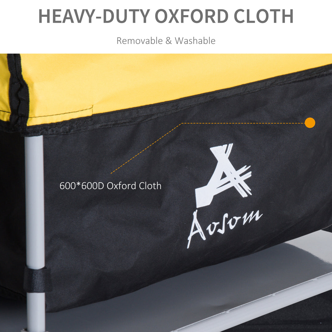 Bicycle Cargo Trailer, Two-Wheel Bicycle Large Cargo Wagon Trailer Oxford Fabric, Folding Storage, & Removable Cover, Yellow