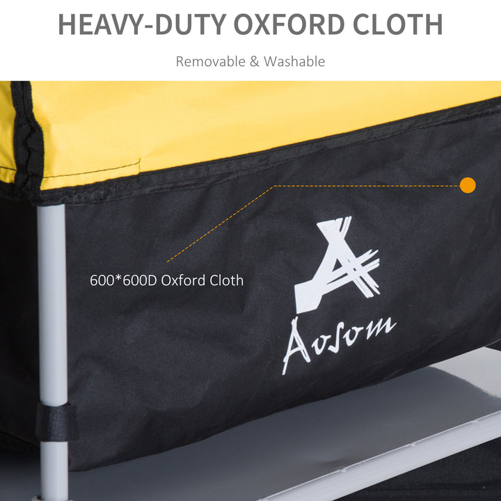 Bicycle Cargo Trailer, Two-Wheel Bicycle Large Cargo Wagon Trailer Oxford Fabric, Folding Storage, & Removable Cover, Yellow