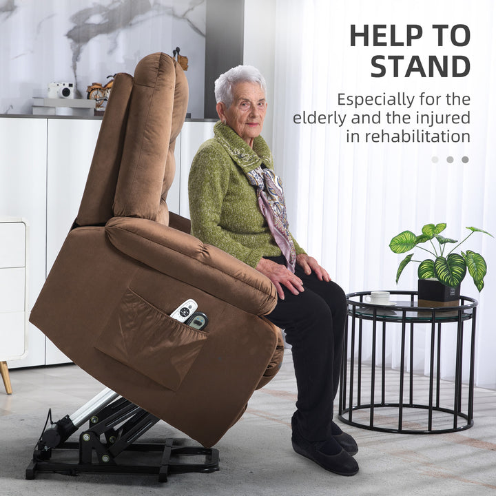 Leathaire Eight Massage Point Armchair, with Heat and Reclining Back - Brown