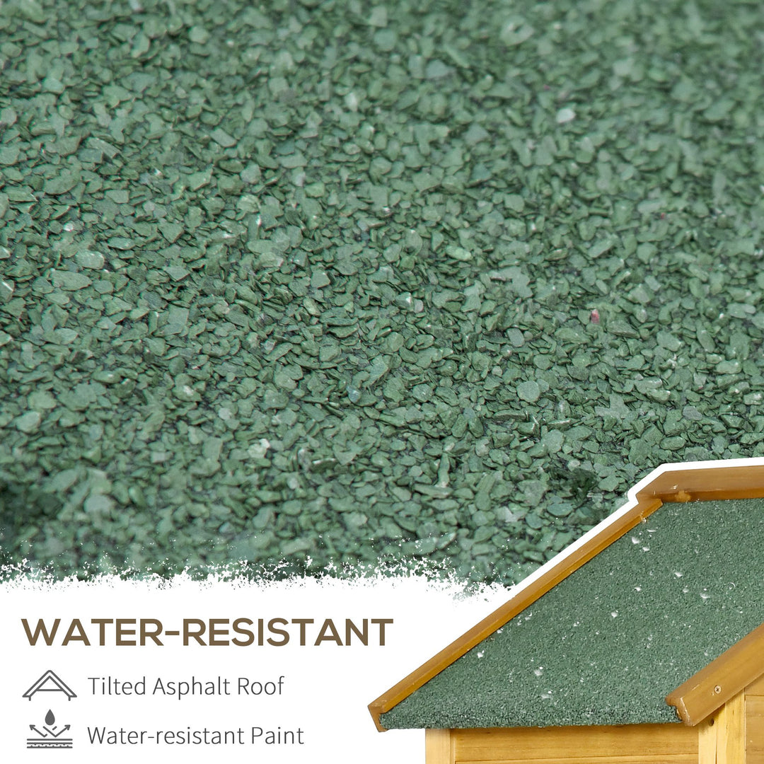 MCL Wooden Garden Storage Shed Utility Gardener Cabinet w/ 3 Shelves and 2 Door, 191.5cm x 79cm x 49cm, Natural wood effect