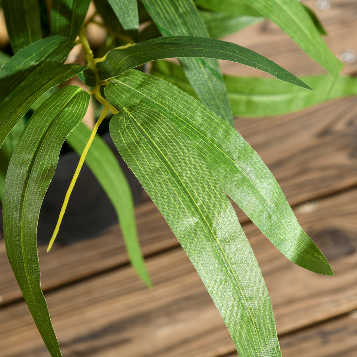 2 PCs Artificial Plants Bamboo Tree in Pot Desk Fake Plants for Home Indoor Outdoor Decor, 15x15x60cm, Green