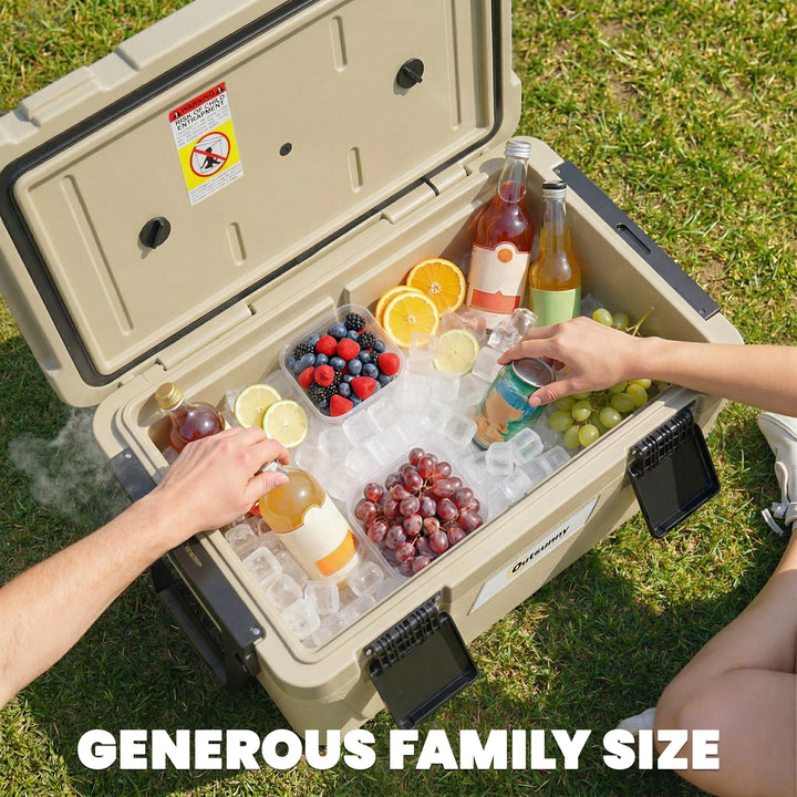 42.6L Insulated Cool Box, Lightweight Portable Ice Cooler with Handle,