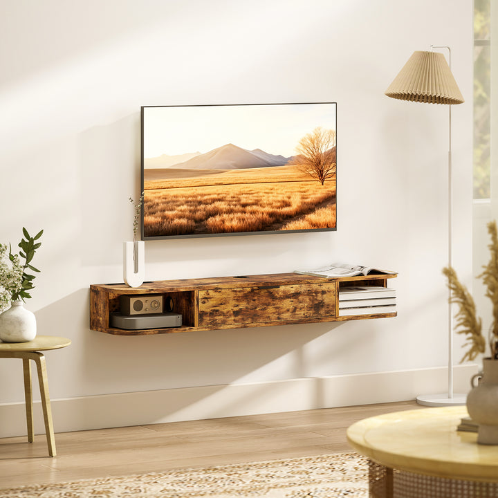 MCL 120 cm Floating TV Unit for TVs up to 50 Inch - Rustic Brown
