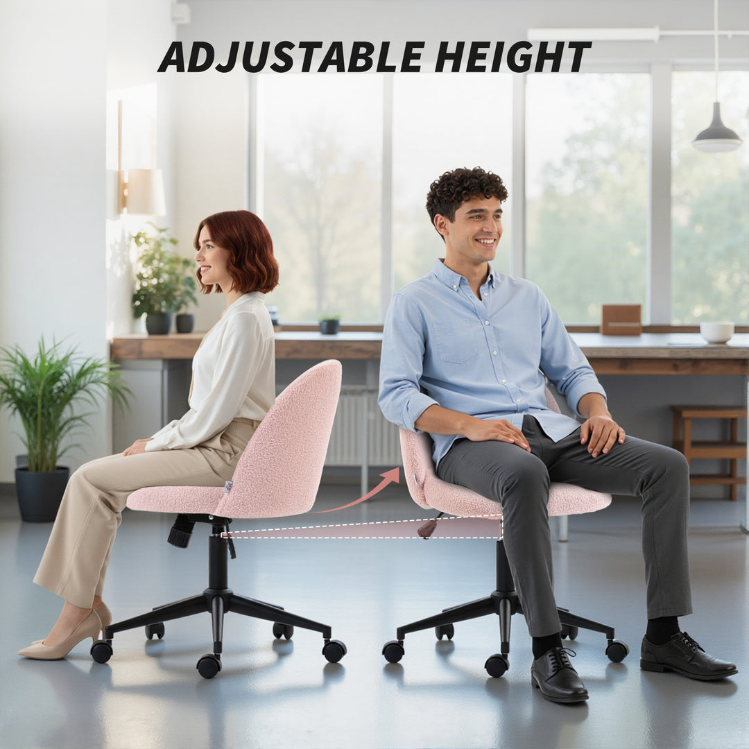 Teddy Fleece Office Chair with Wheels