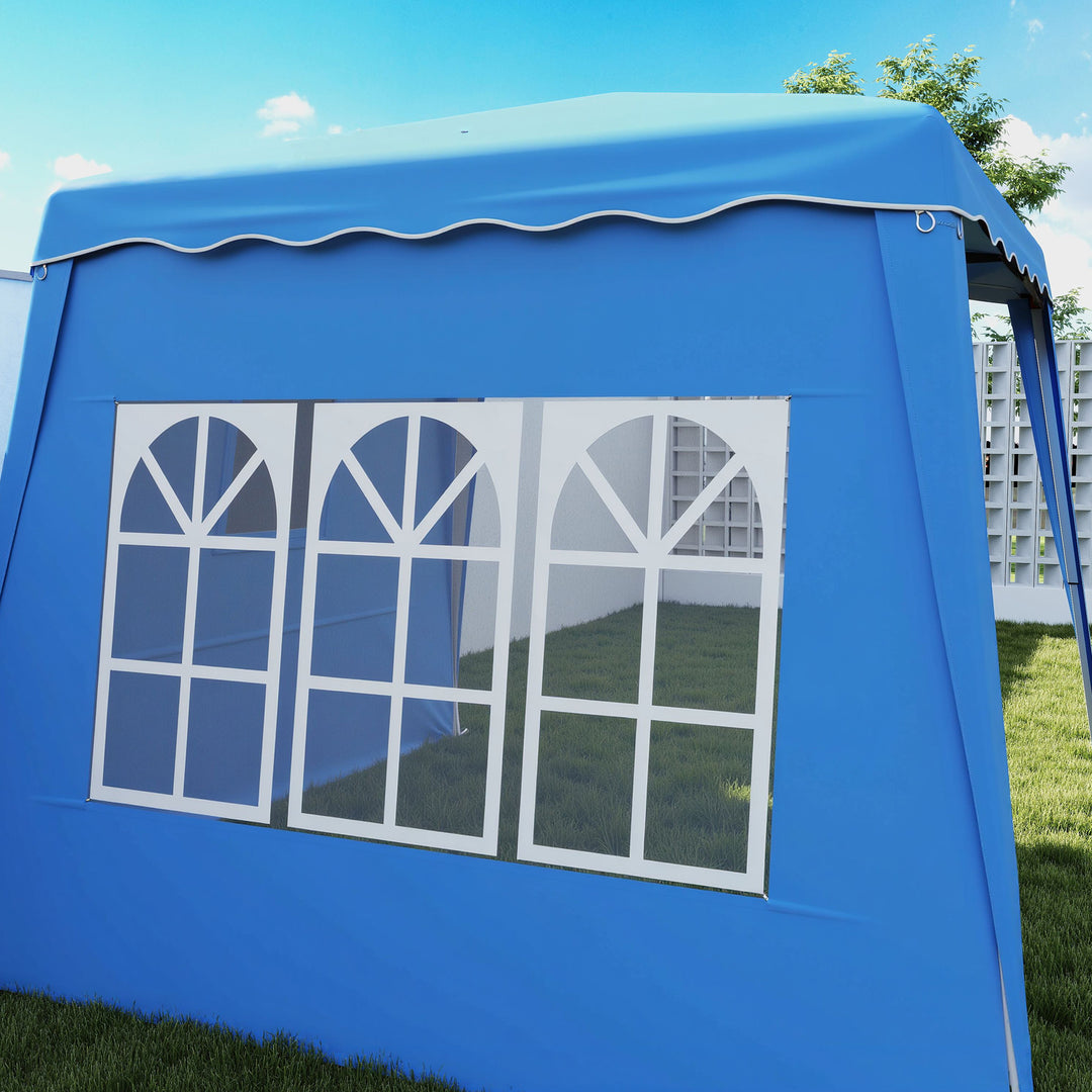 2.4 x 2.4m Two Wall Pop Up Gazebo - Blue