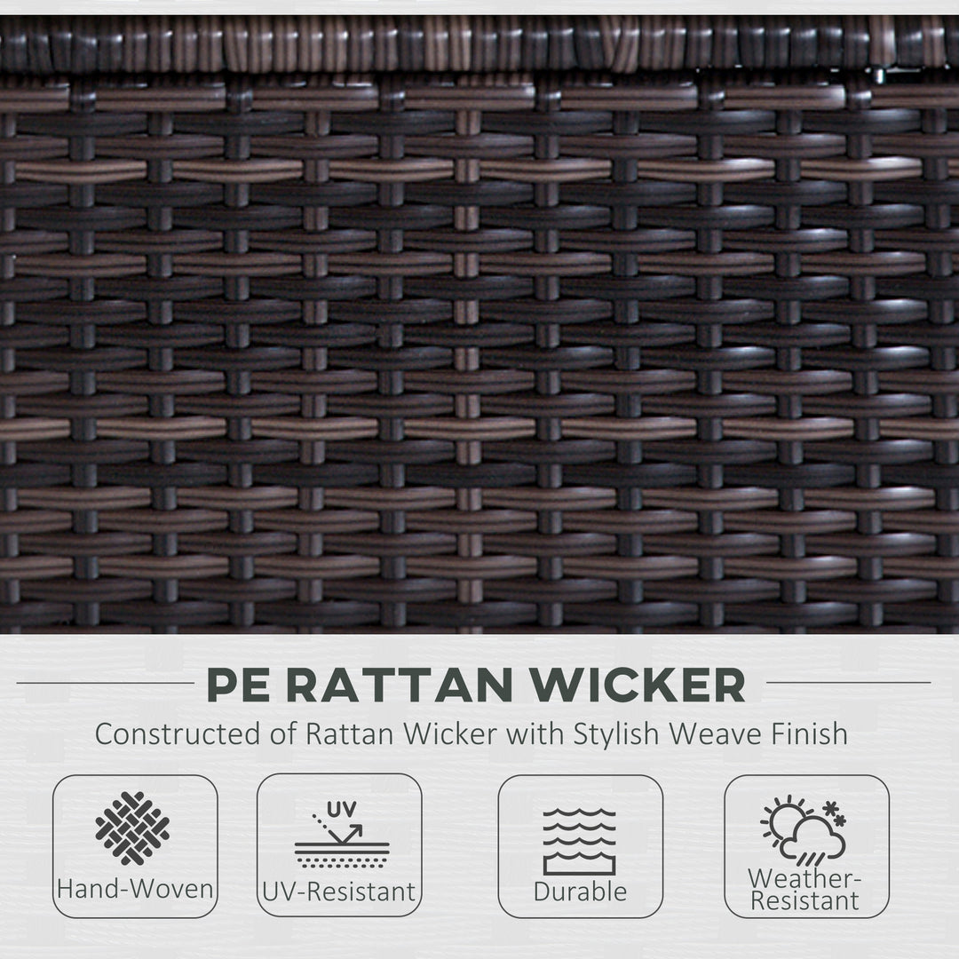 MCL 6 PC Rattan Sofa Coffee Table Set Sectional Wicker Weave Furniture for Garden Outdoor Conservatory w/ Pillow Cushion Brown