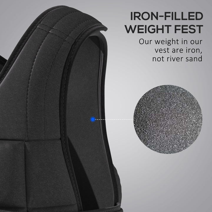 HOMCOM 15kg Adjustable Metal Sand Weight Vest Black | Aosom UK