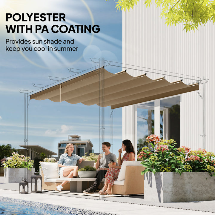 Retractable Pergola Cover, 2.55 x 2.5 m Replacement Canopy Fabric for 