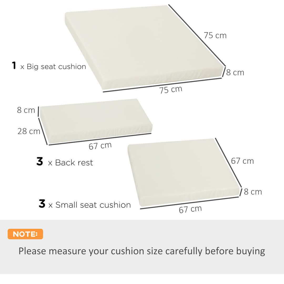 Outdoor Cushion Pad Set for Rattan Furniture, 7 Piece Garden Furniture Cushions ONLY, Cream