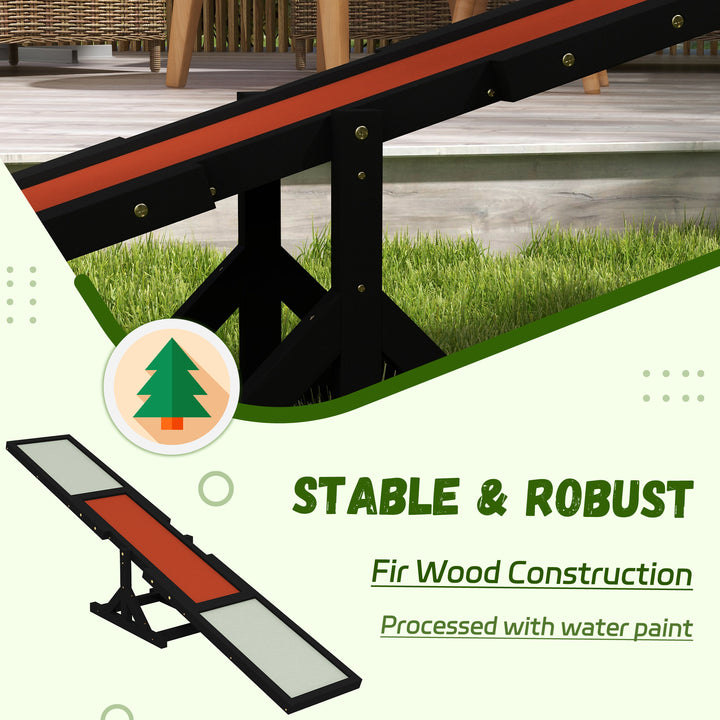 Wooden Pet Seesaw for Big Dogs, Dog Agility Equipment with Anti-Slip Surface - Black