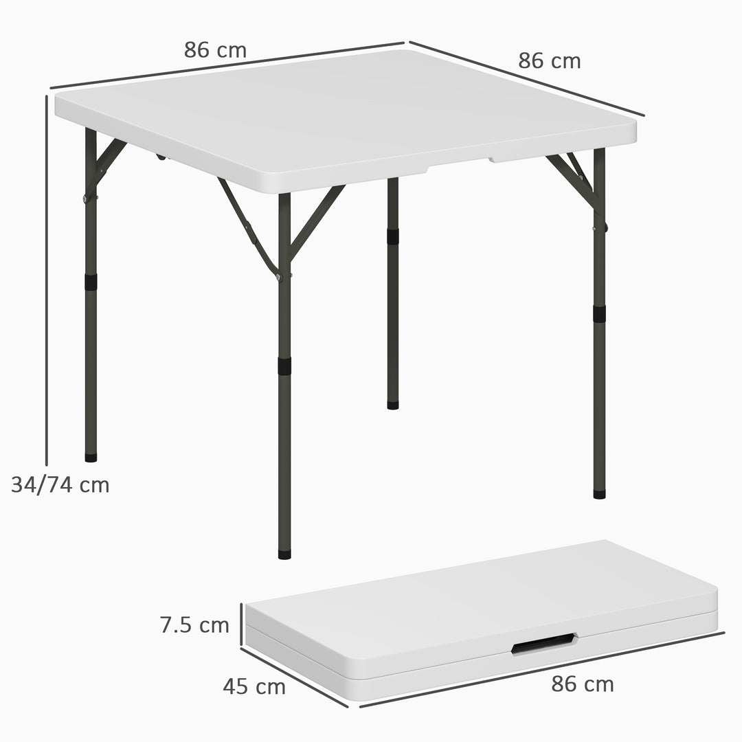 34/74cm Folding Camping Table, with Handle - White