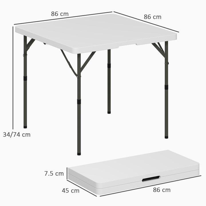 34/74cm Folding Camping Table, with Handle - White