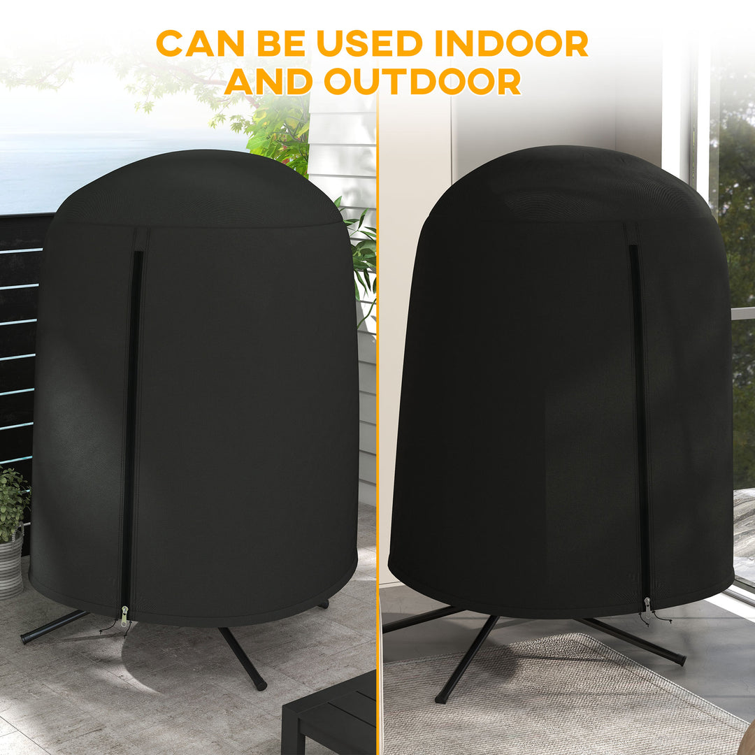 190 x Φ128cm Hanging Egg Chair Furniture Cover - Black