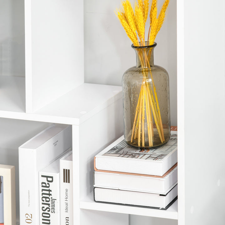 MCL Bookshelf, Tall Bookcase, Modern Room Divider, 8 Cube Storage Unit, Freestanding Storage Shelf for Living Room, Bedroom, Home Office, 70 x 24 x 178 cm, White