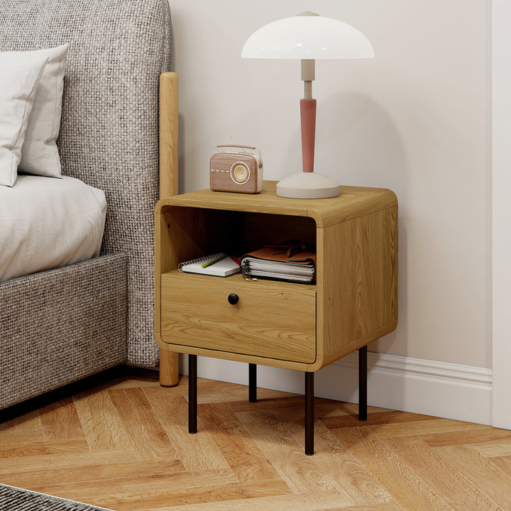 MCL Bedside Table with Drawer and Open Shelf - Oak