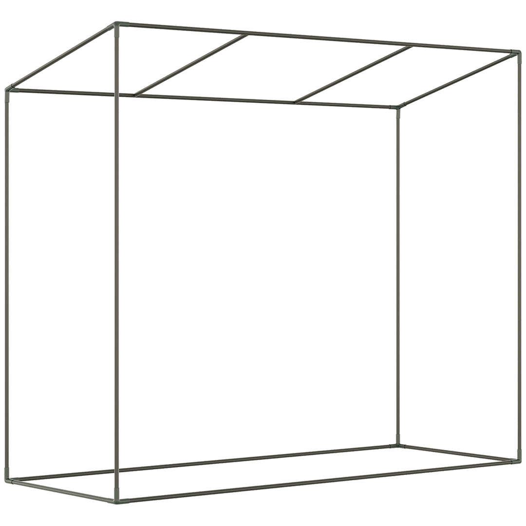 Small Walk-in Garden Greenhouse with Steel Frame, Large Roll-up Door and Windows, 200Lx76Wx168Hcm, White