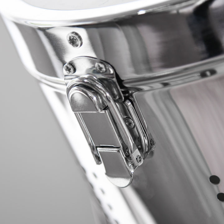 MCL Industrial Style Adjustable Tripod Floor Lamp, Searchlight Lamp with Wooden Legs and Steel Lampshade, 110-155cm, Black