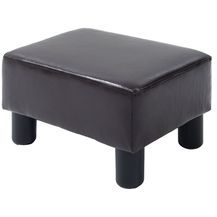 HOMCOM Ottoman Cube Footstool, PU Leather with 4 Plastic Legs, Versatile Furniture for Living Room, 45L x 45W x 45H cm, Black | Aosom UK