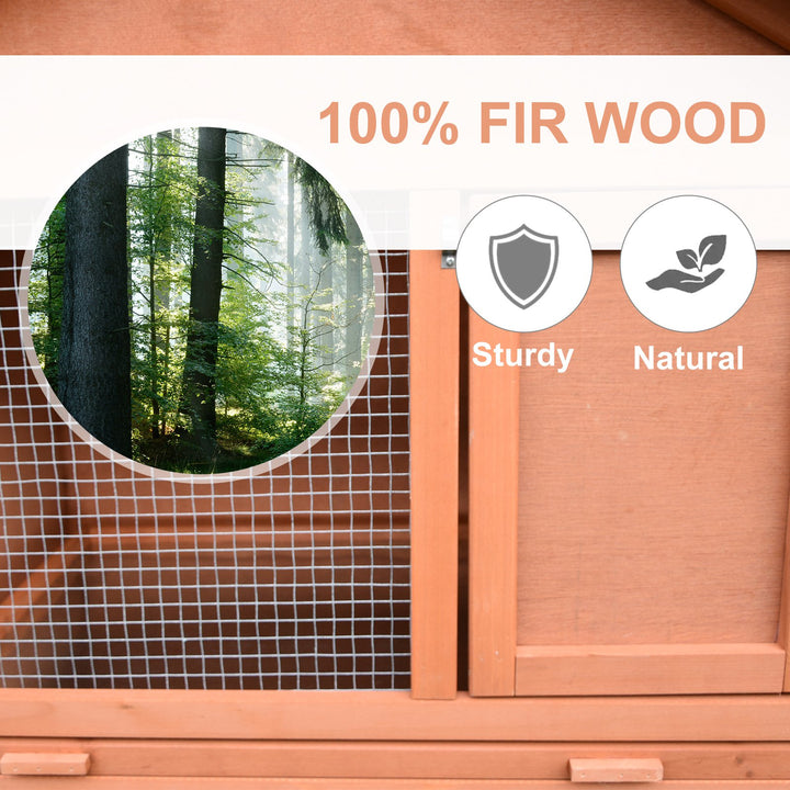 Small Animal Two-Level Fir Wood Guinea Pigs Hutches w/ Slide Out Tray Red/Brown