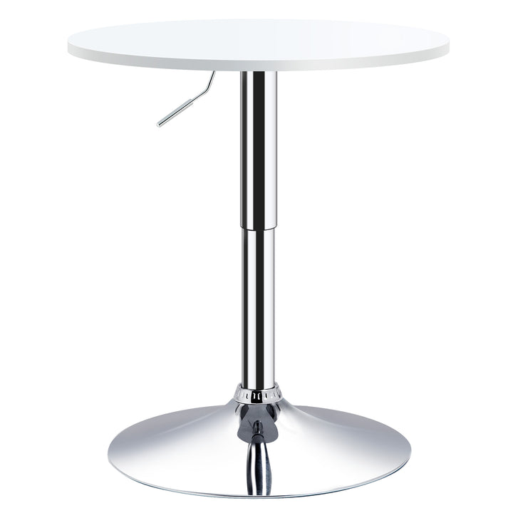 HOMCOM Adjustable Round Bistro Table, Bar Table with Swivel Top, Metal Frame, Stylish Pub Table for Kitchen, White | Aosom UK