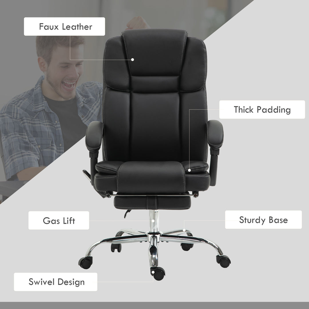 Six Point Vibrating Massage Office Chair - Black