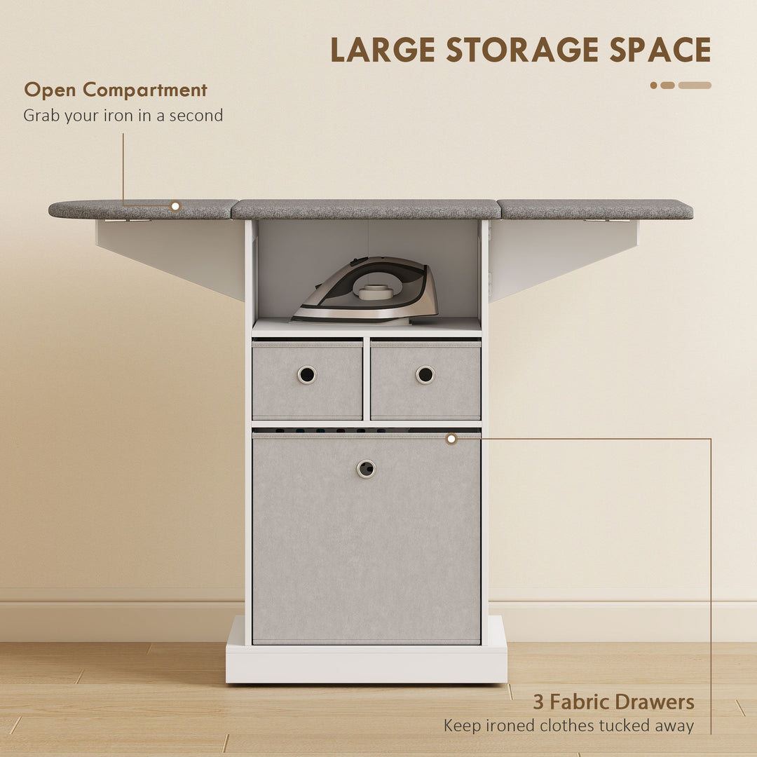 Ironing Board Cabinet on Wheels with Ironable and Foldable Top - view 6