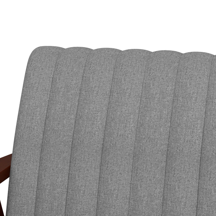 Mid Century Accent Chair, with Wooden Legs - Grey