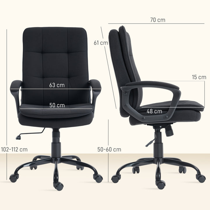 Linen-Look Double-Padded Office Chair