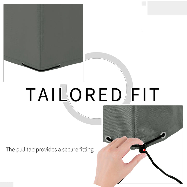 MCL 600D Oxford Outdoor Garden Furniture Sofa Set Cover, Waterproof Anti-UV Rattan Sun Lounger Protection Protector Cover, 275L x 205W x 90Hcm, Grey