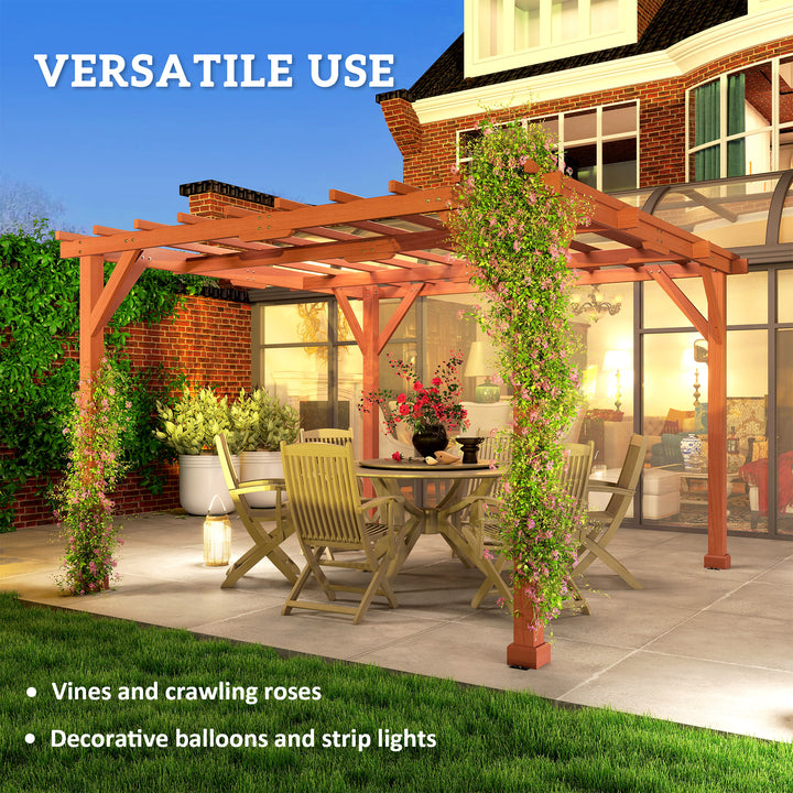 3.3 x 3.3 m Wooden Pergola Kit, Graden Pergola Gazebo Grape Trellis with Stable Structure for Climbing Vines, Flowers