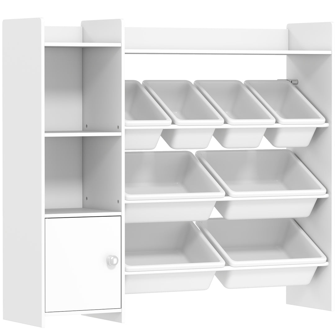 MCL Toy Storage Unit with 8 Removable Bins, Storage Shelves, Cabinet, White