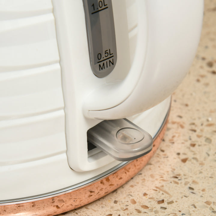 Kettle and Toaster Sets, 3000W 1.7L Rapid Boil Kettle & 4 Slice Toaster with 7 Browning Controls, Defrost, Reheat and Crumb Tray, UK Otter thermostat, Cream White