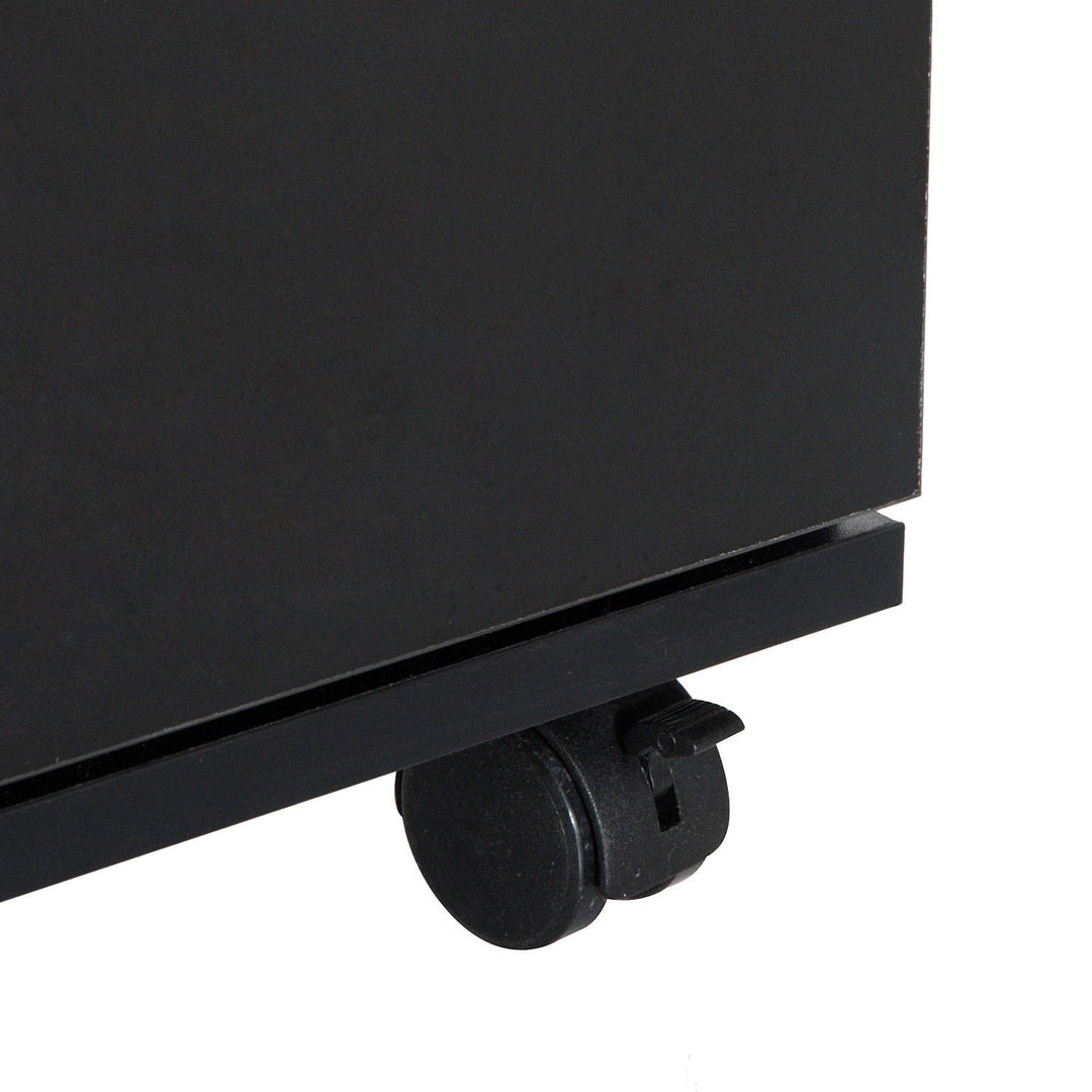 Two Drawer Filing Cabinet with Wheels- Black Wood Grain