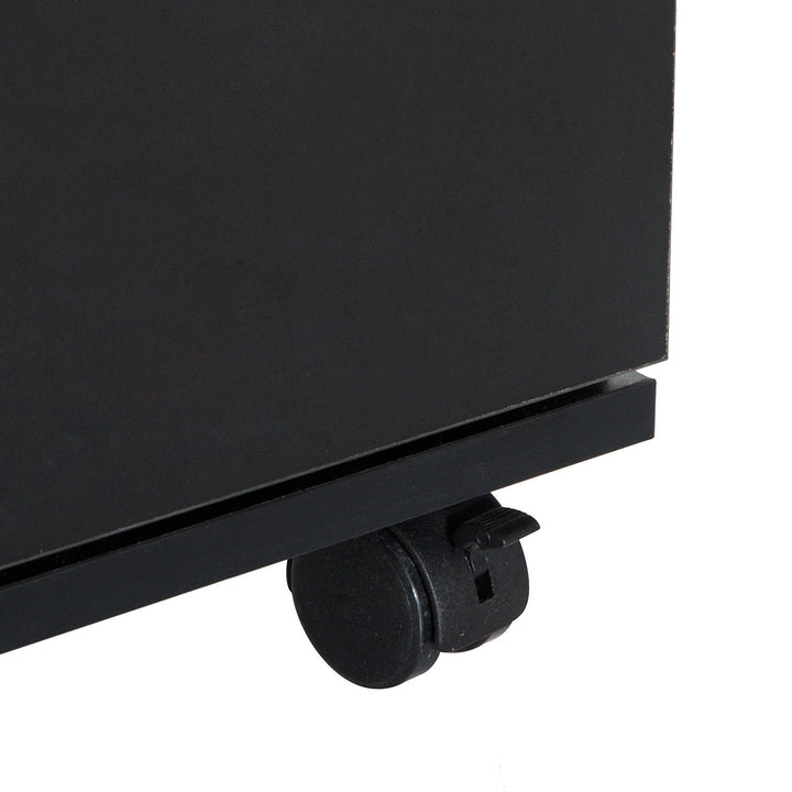 Two Drawer Filing Cabinet with Wheels- Black Wood Grain