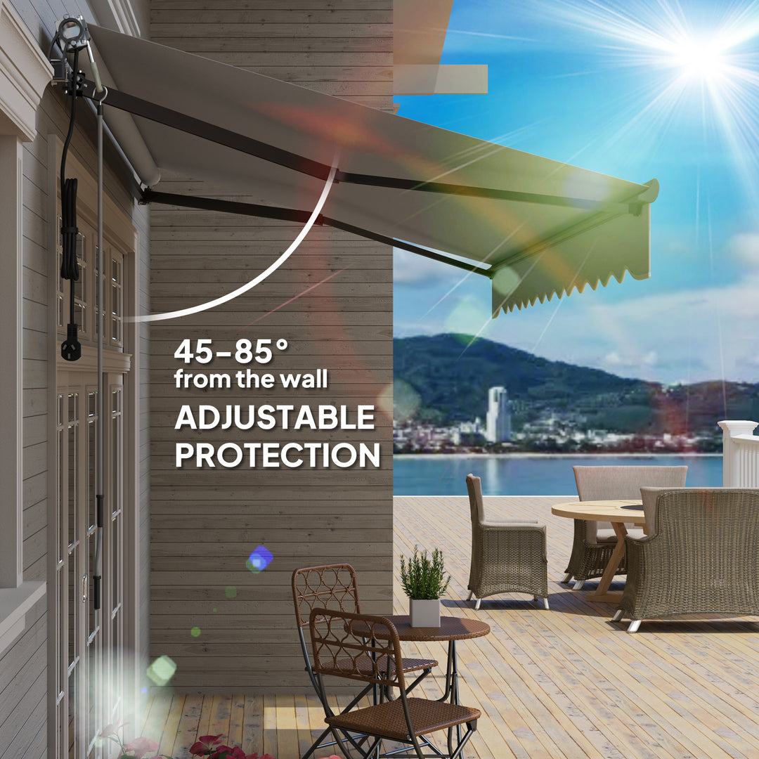 3.5 x 3(m) Electric Awning with Remote Controller, Aluminium Frame DIY Retractable Awning, UPF30+ Sun Shade Canopy for Garden Patio Deck Door Window, Light Grey