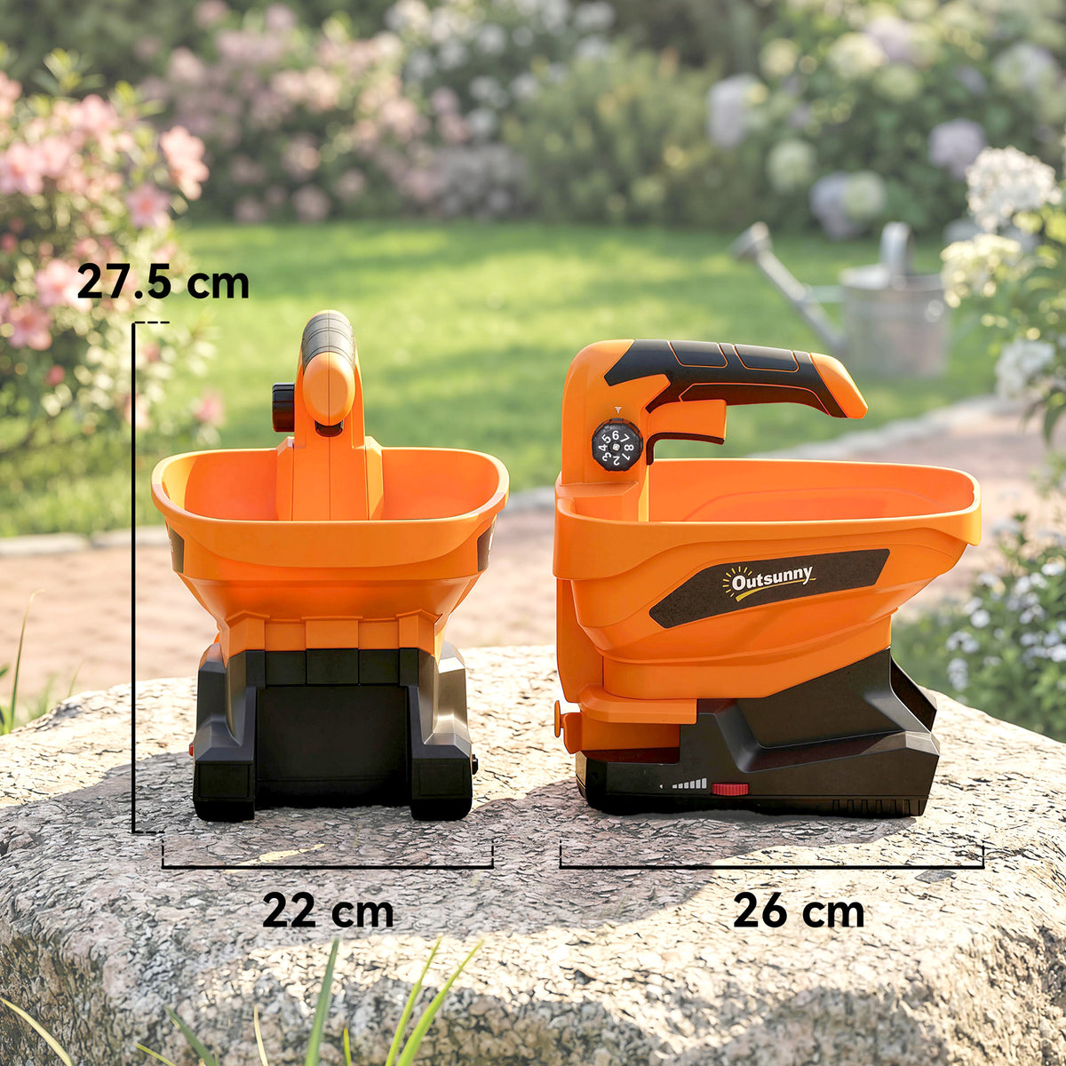 Cordless Spreader, 3.3L Handheld Seed Spreader with Adjustable Scatter