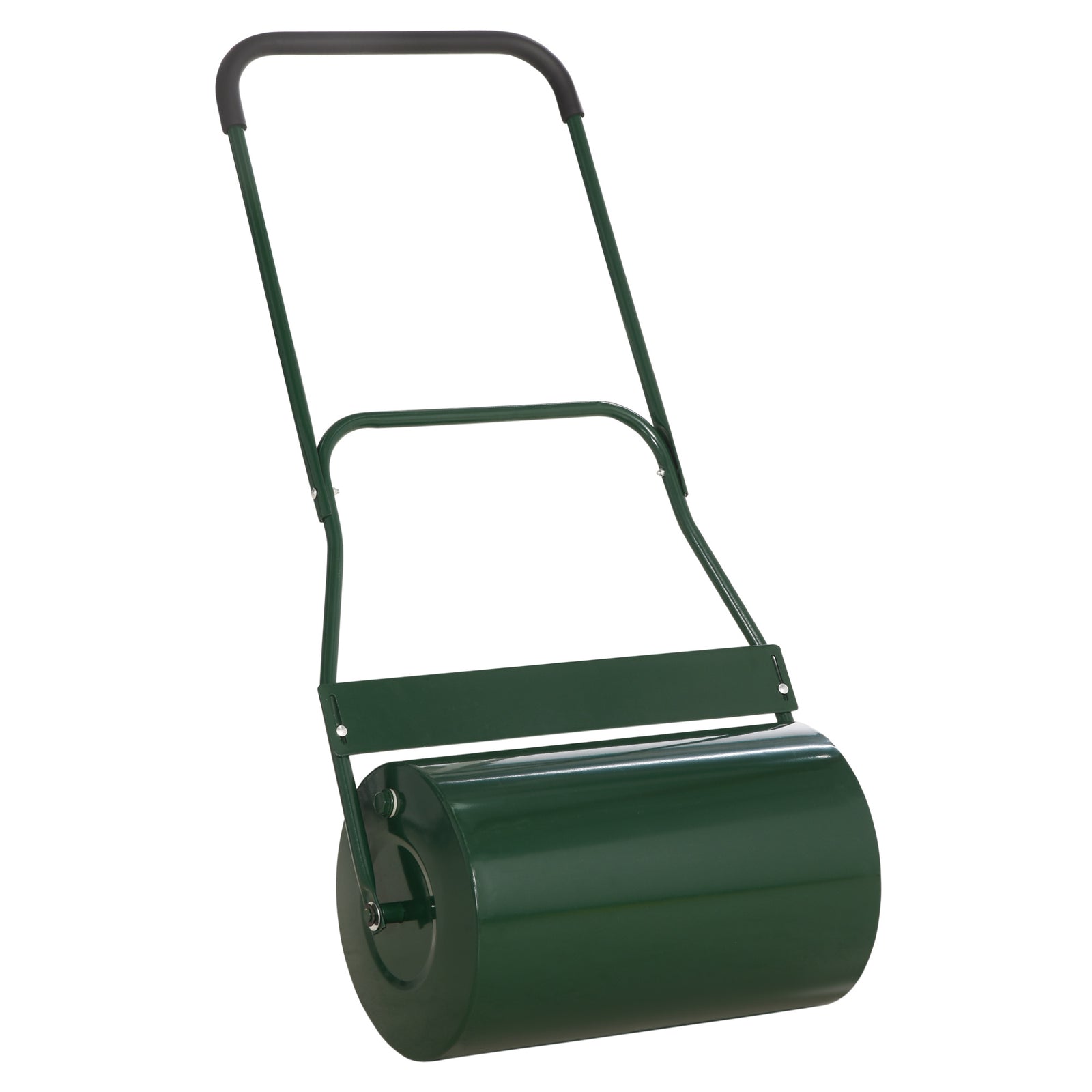 40L Lawn Roller Drum Scraper Bar Collapsible Handle Water or Sand Filled Φ32cm Green