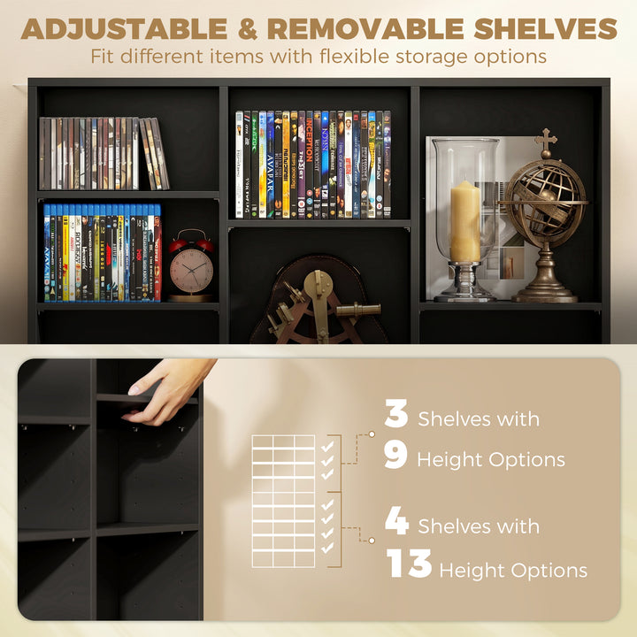 835 CD/500 DVD Storage Unit, Blu-ray Media Storage Shelf with 27 Compa