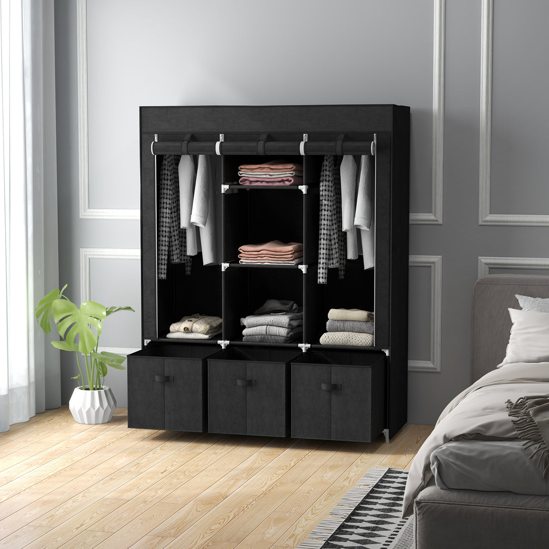 Foldable Fabric Wardrobe for Bedroom, Portable Wardrobe with 5 Shelves