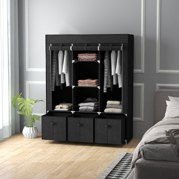 Foldable Fabric Wardrobe for Bedroom, Portable Wardrobe with 5 Shelves