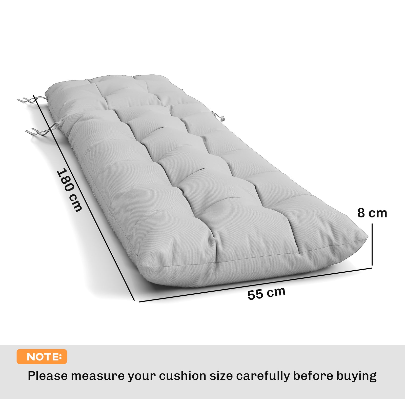 Sun Lounger Cushions Only, Garden Lounge Chair Cushions Set of 2, Sunb