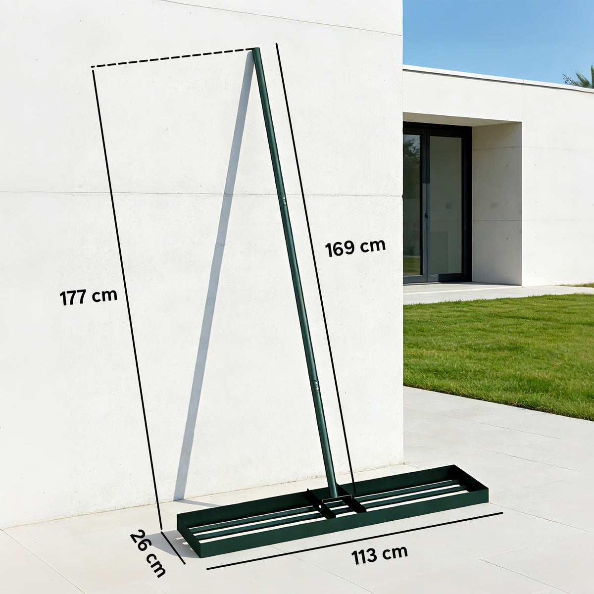 Lawn Levelling Rake, 113 x 26 cm Lawn Leveller Lute with 169 cm Handle