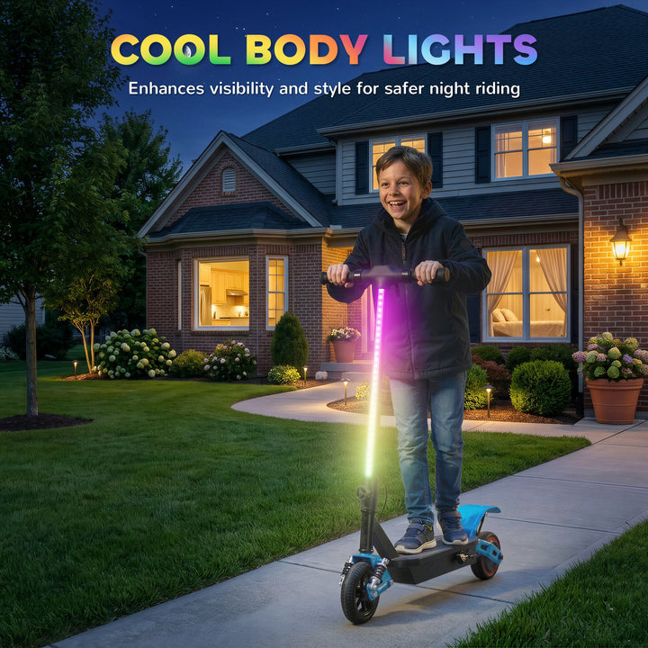 Foldable Kids Electric Scooter with LCD Display, Dual Shock Absorption