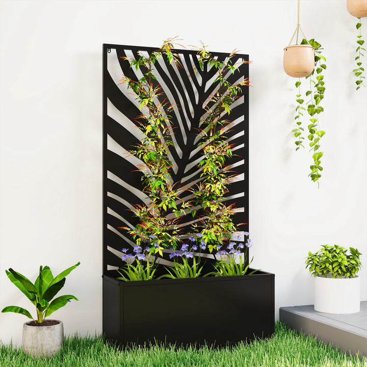 Metal Garden Bed for Garden with Trellis, Wall Mounted or Freestanding