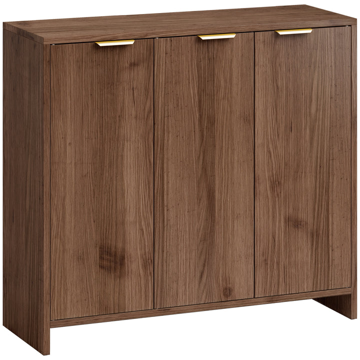 Sideboard Cabinet, Modern Storage Cabinet with 3 Doors and Adjustable Shelves for Living Room, Dining Room - Brown